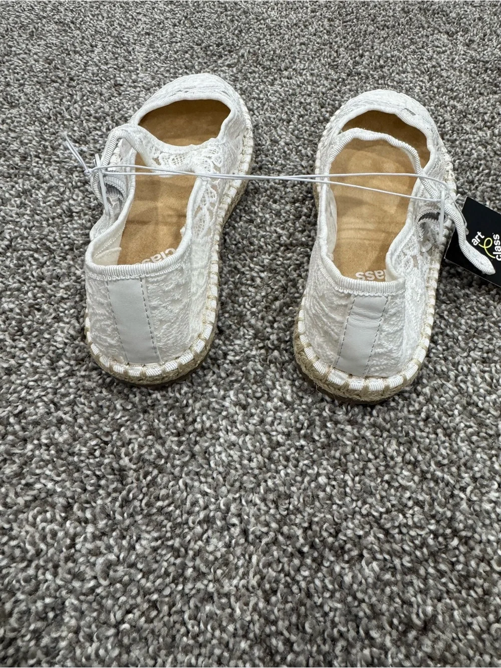 art class White Lace Mary Jane Espadrille Flats